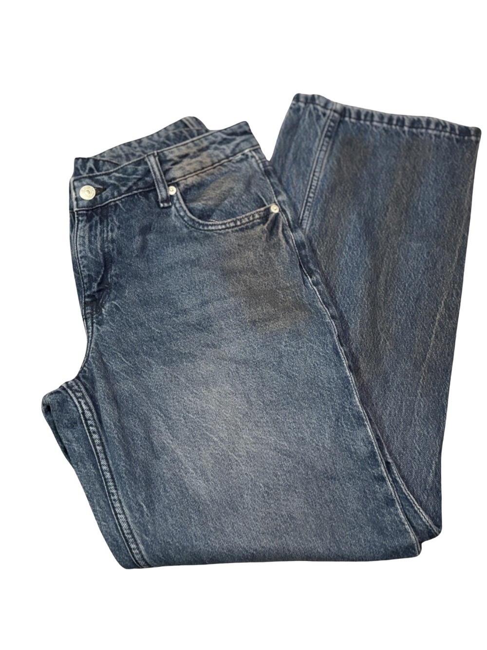 H&M women Washed Blue Straight Jeans